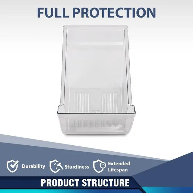 Alt view image 5 of 6 - Upper Crisper Drawer Bin 1 Pcs, Models 240337103 | Refrigerator Replacement Parts Fit Frigidaire, Kenmore, Crosley, Westinghouse PS429854, 240337107, 240337102