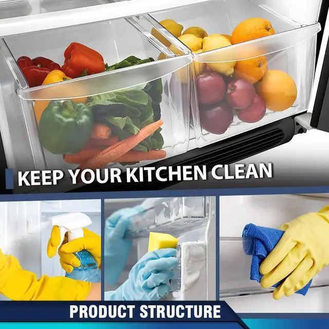 Alt view image 3 of 6 - Upper Crisper Drawer Bin 1 Pcs, Models 240337103 | Refrigerator Replacement Parts Fit Frigidaire, Kenmore, Crosley, Westinghouse PS429854, 240337107, 240337102