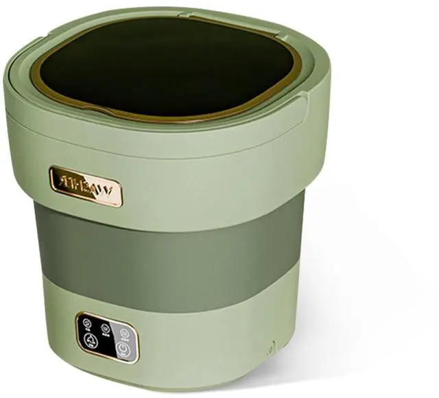 Main image of Collapsible Portable Mini Washing Machine & Dryer 12L Large Capacity, Deep Cleaning for Underwear, Baby Clothes, Socks Perfect for Apartments, Dorms, Hotels, RVs Light Green, American - Green