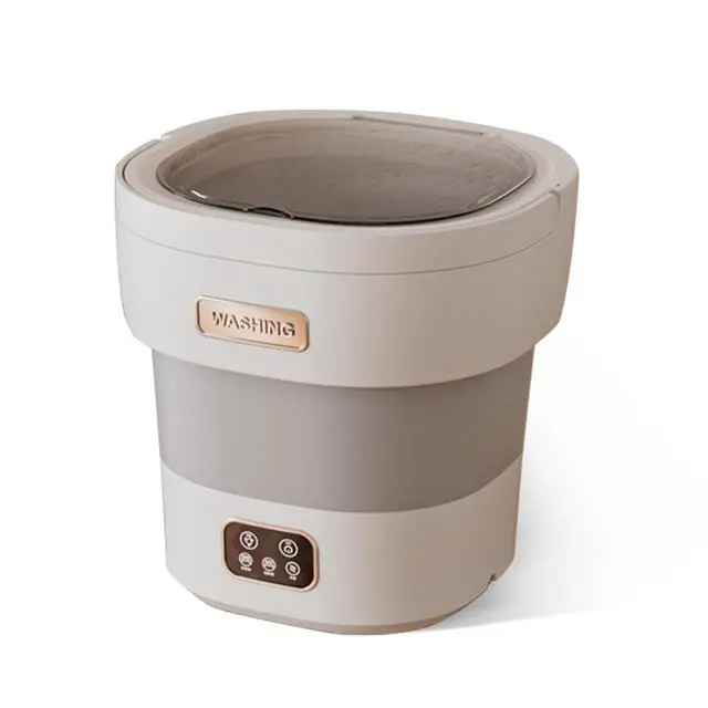 Alt view image 5 of 7 - Collapsible Portable Mini Washing Machine & Dryer 12L Large Capacity, Deep Cleaning for Underwear, Baby Clothes, Socks Perfect for Apartments, Dorms, Hotels, RVs Light Green, American - Green