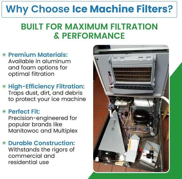 Alt view image 3 of 6 - Replacement Aluminum Ice Machine Filter Compatible with Manitowoc Ice 4040243 Air Filter - 21.25 x 25.75 x 3/32-1 Pack