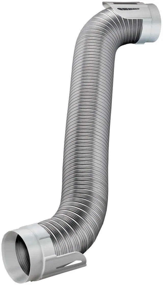 Main image of Dryer to Vent Hookup Kit, Semi-Rigid Flexible Aluminum Duct 4 inch diameter x 8 foot length - Tool-Free Installation, No Clamps or Tape Needed