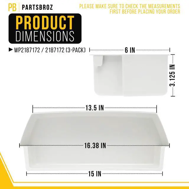 Alt view image 2 of 6 - WP2187172 2187172 Refrigerator Door Shelves for Whirlpool Kenmore (3-Pack) | Also for Amana KitchenAid Crosley, Replaces AP6006028 PS11739091 2187172K, Fits ASD2575BRW01 ASD2575BRS01