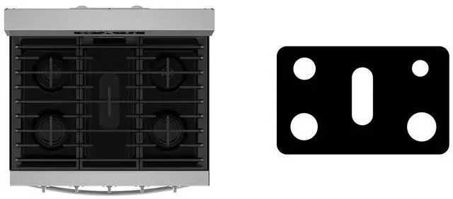 Main image of Custom Fit Premium Reusable Burner Liner for Whirlpool Gas Range Stove Protect Your Stovetop with this Splatter Guard Cover - WSGS5030SV