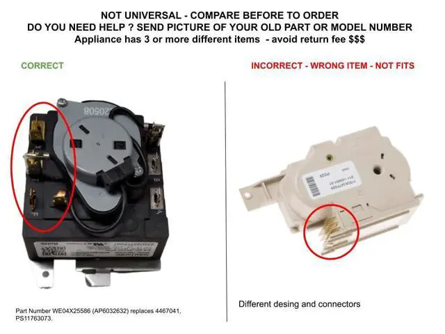 Alt view image 3 of 7 - TMD14M30, TMD16M12 CKDD14M30X compatible with GE Dryer Timer fits old, TMD14M30, 234D2377P004, TMD16M12, 234D2377P003