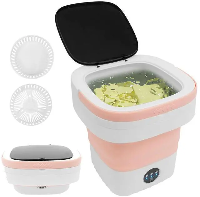 Main image of Portable Washing Machine,12L Upgraded With Spin Basket,Foldable Mini Washing Machine with 3 Modes Cleaning Small Washer for Baby Clothes, Underwear or Small Items, Apartment, Dorm,RV (Pink)