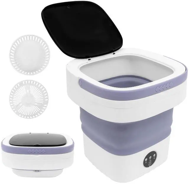 Main image of Portable Washing Machine,12L Upgraded With Spin Basket,Foldable Mini Washing Machine with 3 Modes Cleaning Small Washer for Baby Clothes, Underwear or Small Items, Apartment, Dorm,RV (Purple)
