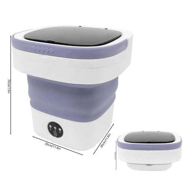 Alt view image 7 of 7 - Portable Washing Machine,12L Upgraded With Spin Basket,Foldable Mini Washing Machine with 3 Modes Cleaning Small Washer for Baby Clothes, Underwear or Small Items, Apartment, Dorm,RV (Purple)