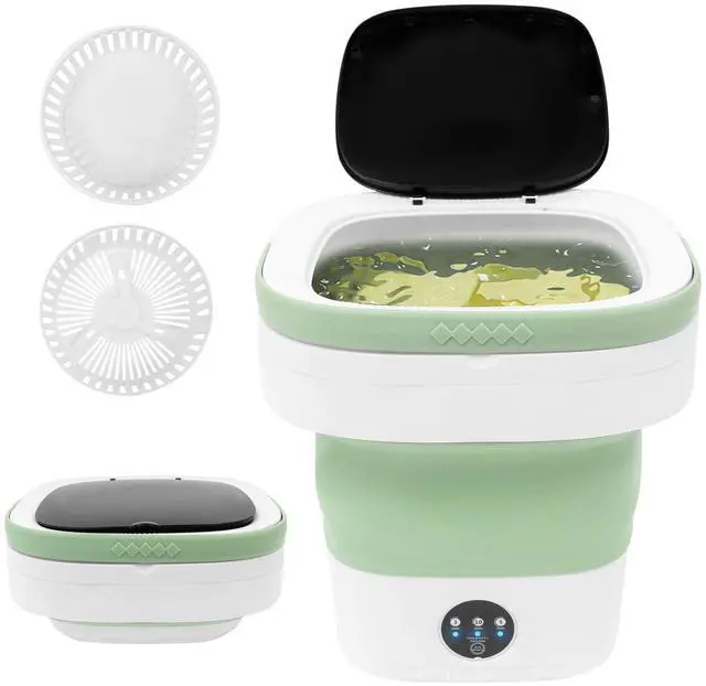 Main image of Portable Washing Machine,12L Upgraded With Spin Basket,Foldable Mini Washing Machine with 3 Modes Cleaning Small Washer for Baby Clothes, Underwear or Small Items, Apartment, Dorm,RV (Green)