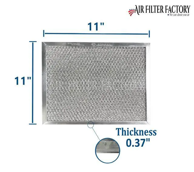 Alt view image 3 of 6 - 11 x 11 x 0.37 Inches Range Hood Aluminum Mesh Grease Vent Stove Filter 2-Pack