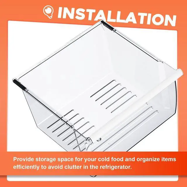Alt view image 7 of 7 - 2188656 Upper Crisper Pan W/humidity Control & Handle Cover Compatible with Whirlpool Refrigerator Crisper Drawer Replacement only