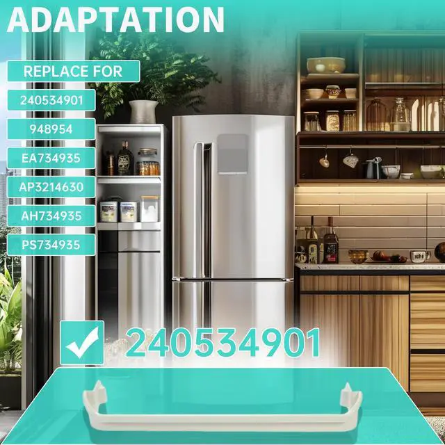 Alt view image 5 of 7 - 240534901 Refrigerator Door Shelf Bar Compatible with Kenmore Frigidaire Replace for #AP3214630 PS734935 Retainer Rack Rail