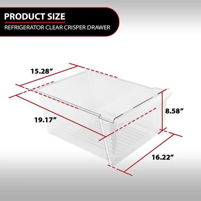 Alt view image 5 of 7 - Upper Crisper Pan Drawer Compatible with Frigidaire Refrigerator Models | 240351061, 240351005, 240351062, 240351003, 240351041 Clear