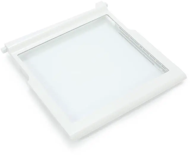 Main image of W10276341 Refrigerator Glass Shelf Compatible with Whirlpool Kenmore Sears Refrigerator Clear White Plastic Glass WPW10276341 1566982 2309523 PS11751711 W10167066 AP6018409 Replacement only