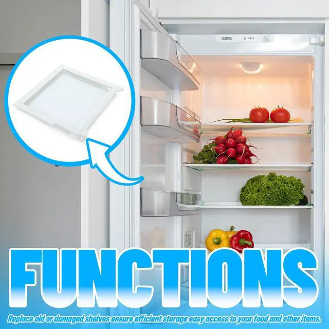 Alt view image 4 of 7 - W10276341 Refrigerator Glass Shelf Compatible with Whirlpool Kenmore Sears Refrigerator Clear White Plastic Glass WPW10276341 1566982 2309523 PS11751711 W10167066 AP6018409 Replacement only