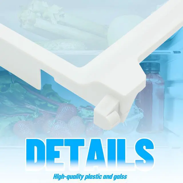 Alt view image 6 of 7 - W10276341 Refrigerator Glass Shelf Compatible with Whirlpool Kenmore Sears Refrigerator Clear White Plastic Glass WPW10276341 1566982 2309523 PS11751711 W10167066 AP6018409 Replacement only