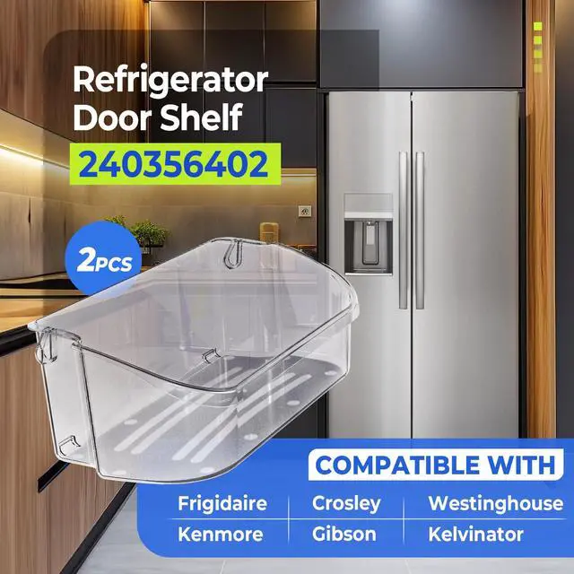 Alt view image 2 of 6 - 240356402 Refrigerator Door Bin Shelf Compatible with Frigidaire Refrigerator Door Shelf Clear Bin LFSS2612TF0 LFSS2612TE0 FFSS2615TE0 FFSS2615TS0 AP2549958 Replacement only (2Pcs Clear)