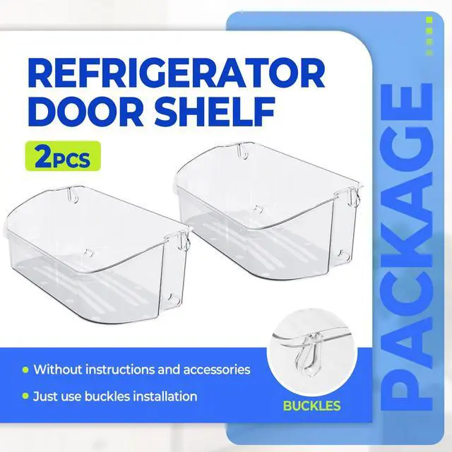 Alt view image 6 of 6 - 240356402 Refrigerator Door Bin Shelf Compatible with Frigidaire Refrigerator Door Shelf Clear Bin LFSS2612TF0 LFSS2612TE0 FFSS2615TE0 FFSS2615TS0 AP2549958 Replacement only (2Pcs Clear)