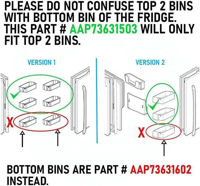 Alt view image 5 of 6 - UPGRADED Appliance AAP73631503 Door Shelf Bin (Right) Compatible with LG, Kenmore, Sears Refrigerator