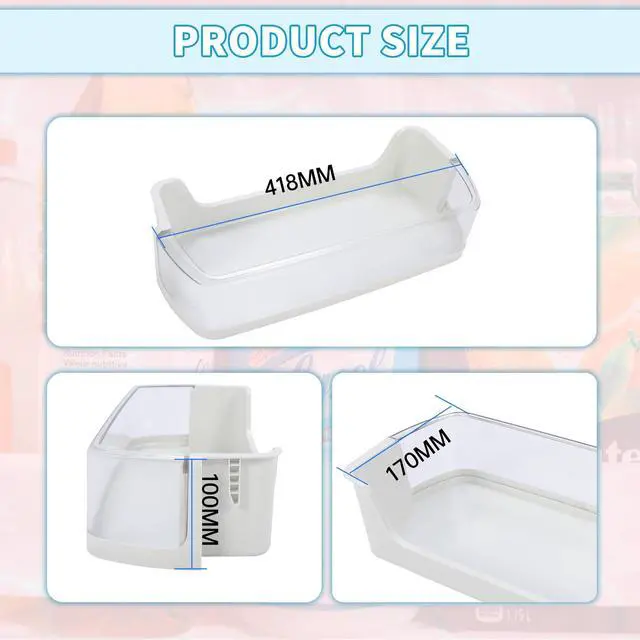 Alt view image 5 of 7 - 2 Pcs DA97-08348A Right(Middle) Refrigerator Door Shelf Basket Bin Compatible with Samsung Refrigerator RS25H5111BC RS25H5111SR AP4578465 DA63-05215A 2051360 PS4175772 Replacement White
