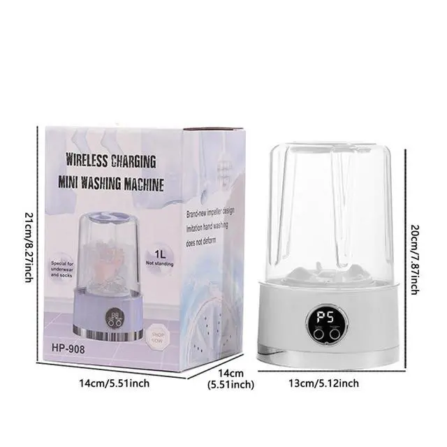 Alt view image 3 of 6 - Underwear Washer, 2026 Upgraded Mini Washing Machine, Portable Rechargeable Cordless Mini Washing Machine Laundry Cup for Bra, Underwear, Socks, Baby Clothes and Camping RV Travel (Purple)