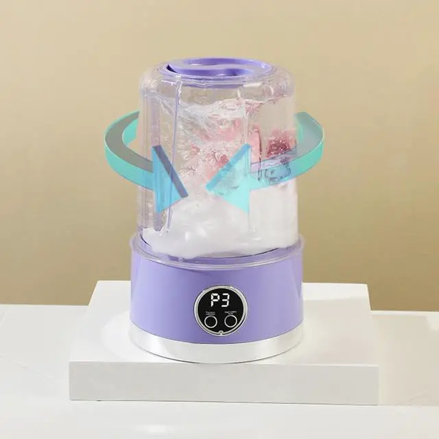 Alt view image 5 of 6 - Underwear Washer, 2026 Upgraded Mini Washing Machine, Portable Rechargeable Cordless Mini Washing Machine Laundry Cup for Bra, Underwear, Socks, Baby Clothes and Camping RV Travel (Purple)