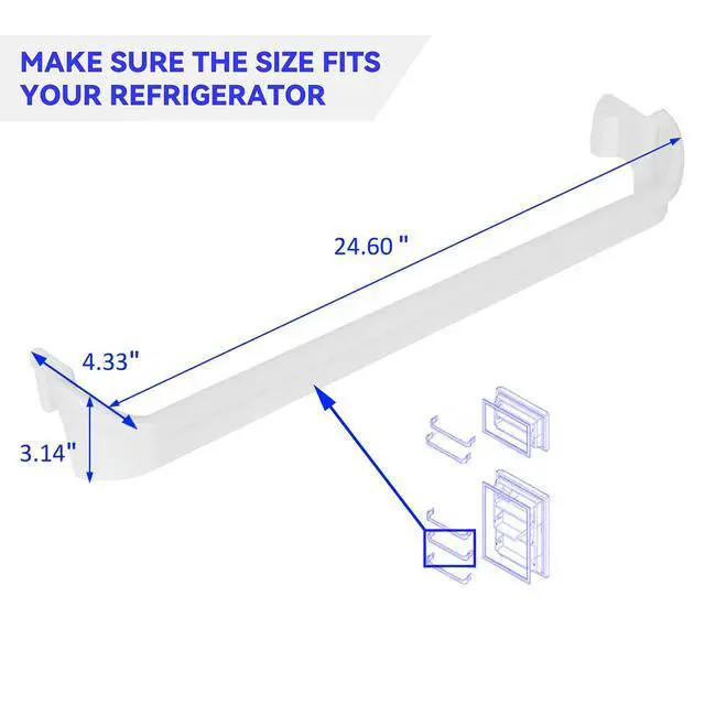 Alt view image 2 of 7 - 2 X 240534901 Refrigerator Door Shelf Rack Bar Rail Retainer Compatible with Kenmore Frigidaire Refrigerators Replacement for AP3214630 PS734935 Refrigerator Door Bin (2 PCS)
