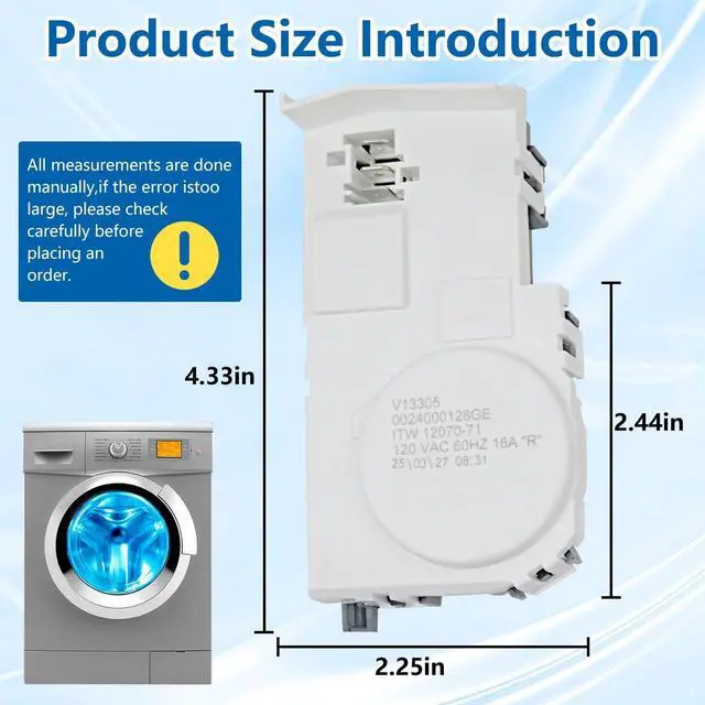 Alt view image 2 of 5 - WH01X29528 Washer Door Lock Replacement Fit for GE Washing Machine GFW550SSN3WW, GFW550SSN4WW, GFW550SSN5WW, GFW650SPN0SN, GFW650SPN1SN, GFW650SPN2SN, Replaces PS12749276, PD00060769