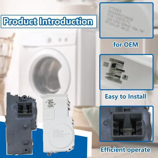 Alt view image 4 of 5 - WH01X29528 Washer Door Lock Replacement Fit for GE Washing Machine GFW550SSN3WW, GFW550SSN4WW, GFW550SSN5WW, GFW650SPN0SN, GFW650SPN1SN, GFW650SPN2SN, Replaces PS12749276, PD00060769
