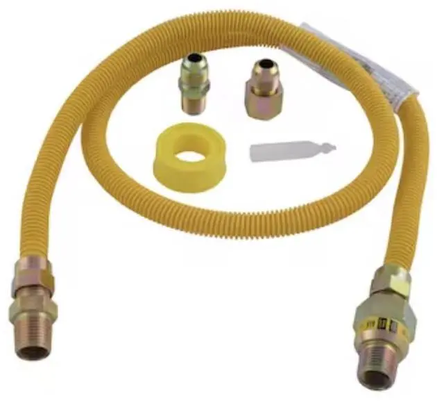 Main image of 48-in 1/2-in Mip Inlet x 3/8-in Mip Outlet Stainless Steel Gas Appliance Installation Kit