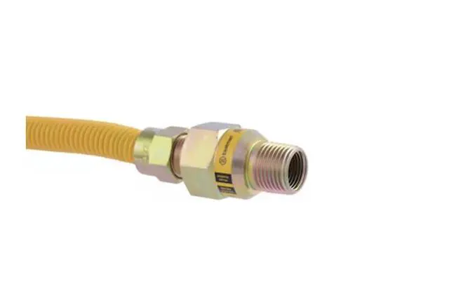 Alt view image 2 of 7 - 48-in 1/2-in Mip Inlet x 3/8-in Mip Outlet Stainless Steel Gas Appliance Installation Kit