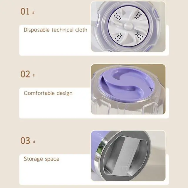 Alt view image 6 of 6 - Underwear Washer, 2026 Upgraded Mini Washing Machine, Portable Rechargeable Cordless Mini Washing Machine Laundry Cup for Bra, Underwear, Socks, Baby Clothes and Camping RV Travel (White)
