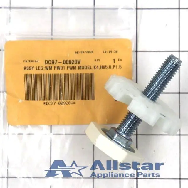 Alt view image 2 of 6 - DC97-00920V Washing Machine Leveling Leg