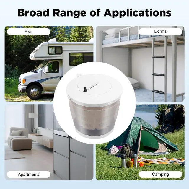 Alt view image 6 of 6 - 2 in 1 Manual Clothes Washer with Detachable Dehydration Basket | 4.4lbs Washing Capacity, Easy to Carry, Manual Traveling Outdoor Washing Machine for RV Travel