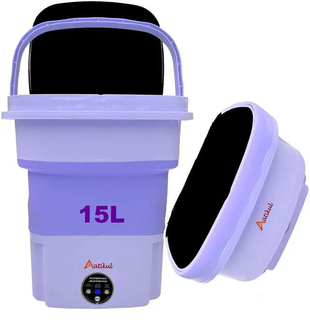Main image of Upgraded Portable Washing Machine,Mini Washer 15L New Switch,Small Clothes Folding Washing Machine Of Underwear, Baby And Small Clothes,Suitable For Home Apartments Dormitories, Hotels Beige