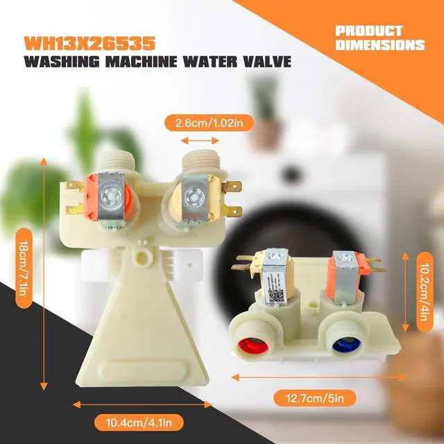 Alt view image 6 of 7 - New Version WH13X26535 PS12726769 AP6892695 Washer Water Inlet Valve for GE Washing Machine GTW465ASN1WW, GTW465ASN2WW, GTW465ASN3WW, GTW465ASN8WW, GTW465ASN9WW, GTW480ASW1WB