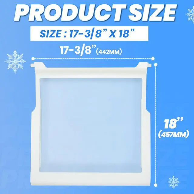 Alt view image 3 of 7 - W10276341 Refrigerator Glass Shelf Compatible with Whirlpool Kenmore Refrigerator Replacement for AP6018409 W10276341 1566982 WPW10276341 W10167066 2309523 2309560 PS11751711