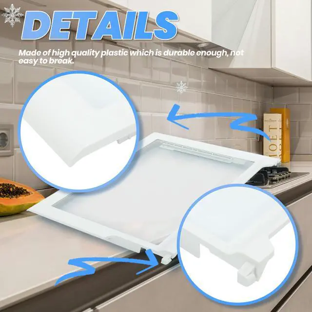 Alt view image 6 of 7 - W10276341 Refrigerator Glass Shelf Compatible with Whirlpool Kenmore Refrigerator Replacement for AP6018409 W10276341 1566982 WPW10276341 W10167066 2309523 2309560 PS11751711