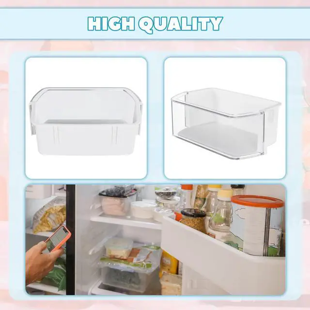 Alt view image 3 of 6 - DA97-12935A Refrigerator Door Shelf Replacement Compatible with Samsung RF220NCTABC RF220NCTASP RF220NCTASR RF220NCTAWW Fridger Door Shelves Bin White+Clear Plastic