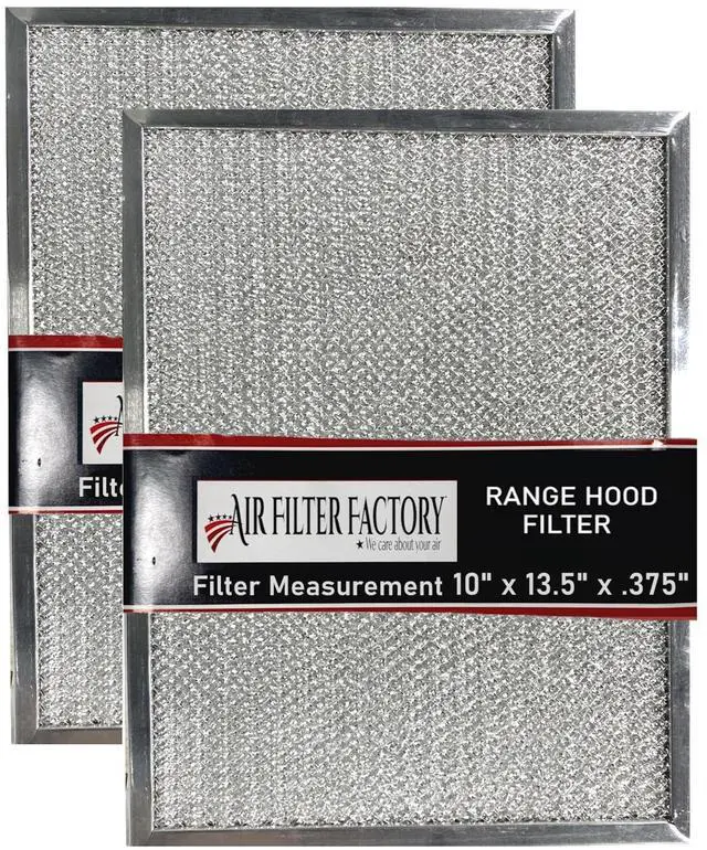 Main image of 10 Inches X 13-1/2 Inches X 3/8 Inches Range Hood Aluminum Grease Filters 2-Pack