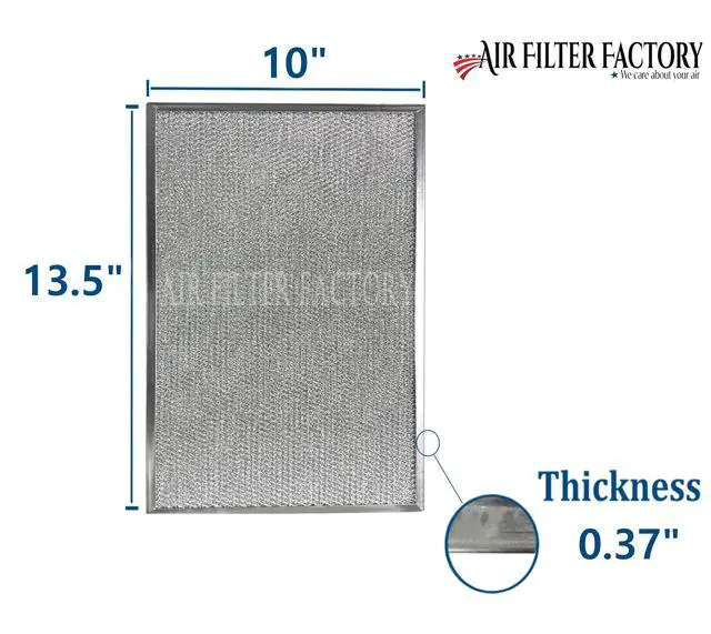 Alt view image 3 of 6 - 10 Inches X 13-1/2 Inches X 3/8 Inches Range Hood Aluminum Grease Filters 2-Pack