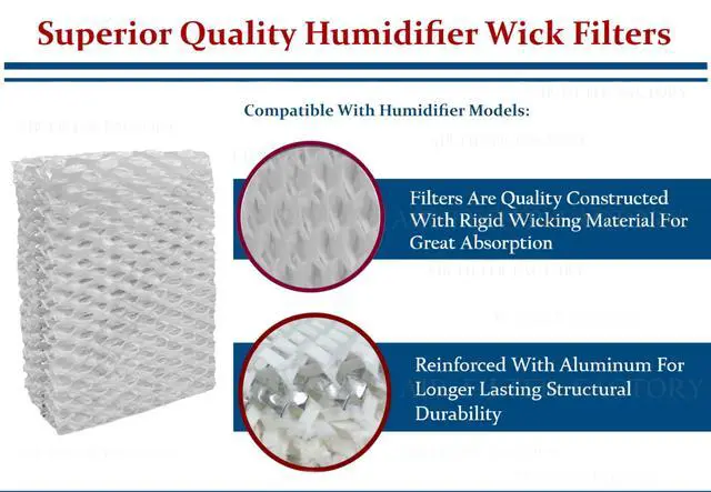 Alt view image 7 of 7 - Wick Filter 889-WGN, 890-WGN, W889-WGN, P-HF001-WGN, WGN-8990 Replacement for Walgreens Humidifier Wick Filter 2-Pack