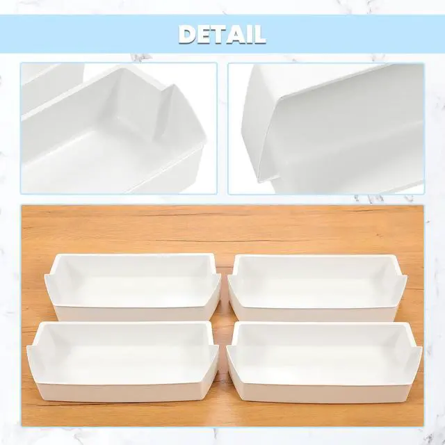 Alt view image 4 of 7 - WP2187172 AP3853103 PS328468 Refrigerator Door Shelf Compatible with Roper Kitchenaid Kirkland Refrigerator Door Bin PS986890 Replacement only Lightweight White 4PCS