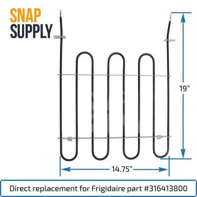 Alt view image 2 of 5 - 316413800 Range Bake Element Compatible with Electrolux, Frigidaire, Gibson, Kelvinator, Westinghouse Replacement for 316206000, 1056177