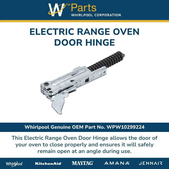 Alt view image 3 of 5 - WPW10299224 Genuine OEM Electric Range Oven Door Hinge Replacement Part - Replaces W10299224