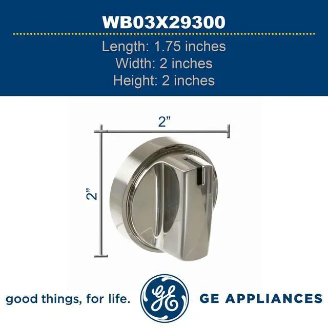 Alt view image 4 of 4 - GE WB03X29300 Range Surface Burner Knob (Stainless Steel)