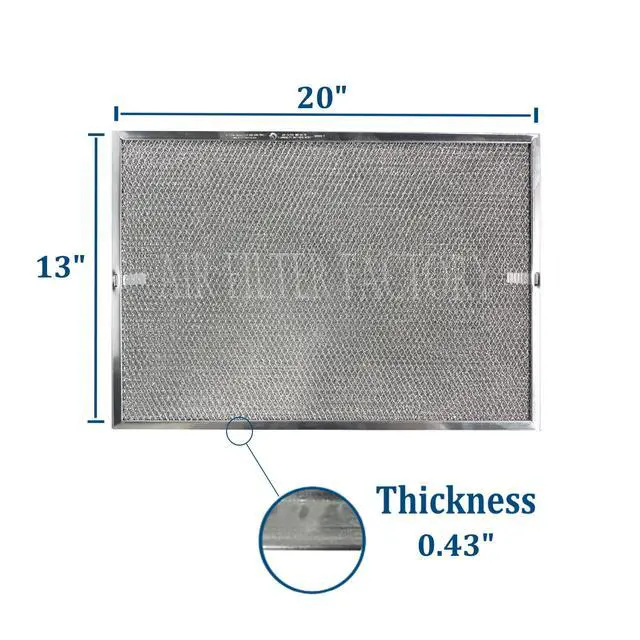 Alt view image 3 of 6 - Replacement For Miami Carey 236VP Aluminum Grease Range Hood Filter 13 x 20 x 7/16 Inches