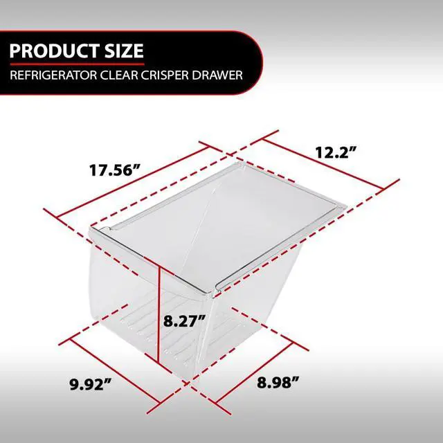 Alt view image 5 of 7 - Crisper Drawer Pan 1PC Compatible with Frigidaire, Kenmore, Crosley, Westinghouse, Gibson, Kelvinator | 240337103, PS429854, 240337107, 240337102, 240337108, 891037 Clear