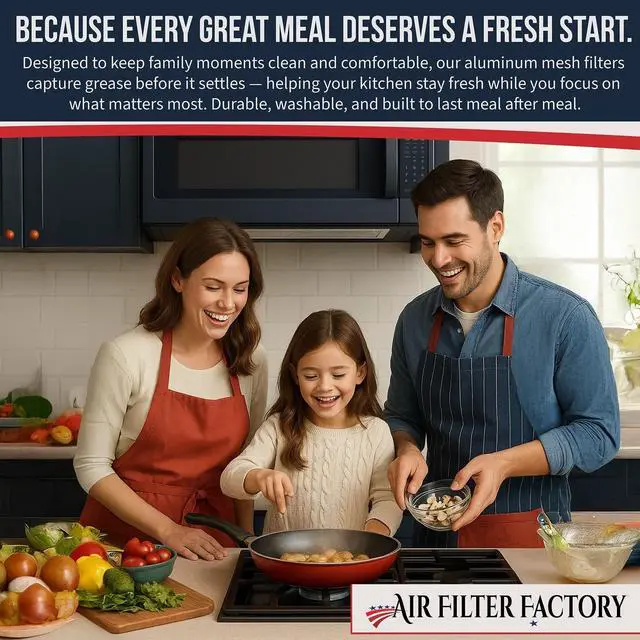 Alt view image 4 of 6 - 10 Inches X 13-1/2 Inches X 3/8 Inches Range Hood Aluminum Grease Filters 2-Pack