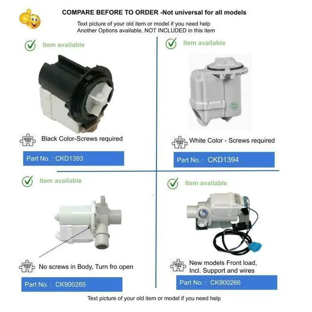 Alt view image 4 of 5 - 4681EA1007G Washing Machine Water Drain Pump compatible with LG Kenmore Motor old # DPO40-038, 4681EA1007G